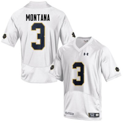 Notre Dame Fighting Irish Men's Joe Montana #3 White Under Armour Authentic Stitched College NCAA Football Jersey RBN5399GF